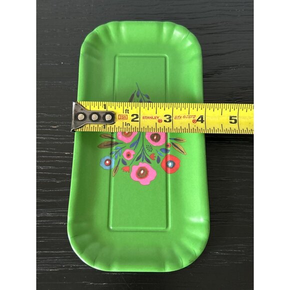 Floral Apple Green Melamine Small Tray by 180 Degrees 8"x 4" Cottage-Core Boho - Picture 6 of 7